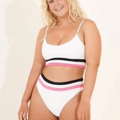 Swim Maaji White Orchid Rubi Sporty Bralette Bikini Top