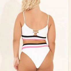 Swim Maaji White Orchid Rubi Sporty Bralette Bikini Top