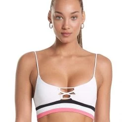 Swim Maaji White Orchid Rubi Sporty Bralette Bikini Top