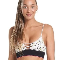 Swim Maaji White Orchid Rubi Sporty Bralette Bikini Top