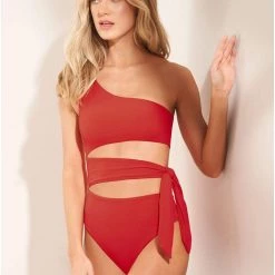 Maaji Red Camellia Stunning Cut Out One Piece Swim