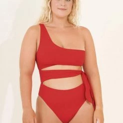 Maaji Red Camellia Stunning Cut Out One Piece Swim