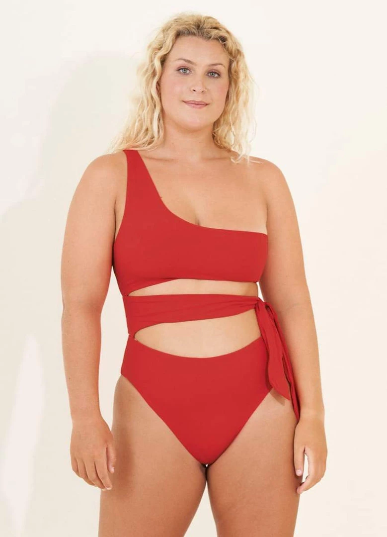 Maaji Red Camellia Stunning Cut Out One Piece Swim