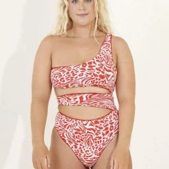 Maaji Red Camellia Stunning Cut Out One Piece Swim