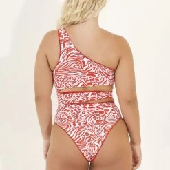 Maaji Red Camellia Stunning Cut Out One Piece Swim