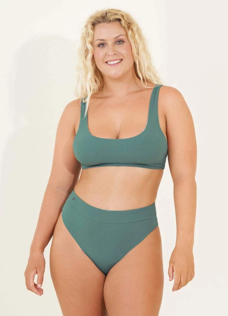 Maaji Eucalyptus Green Suzy Q High Rise/High Leg Bikini Bottom Swim