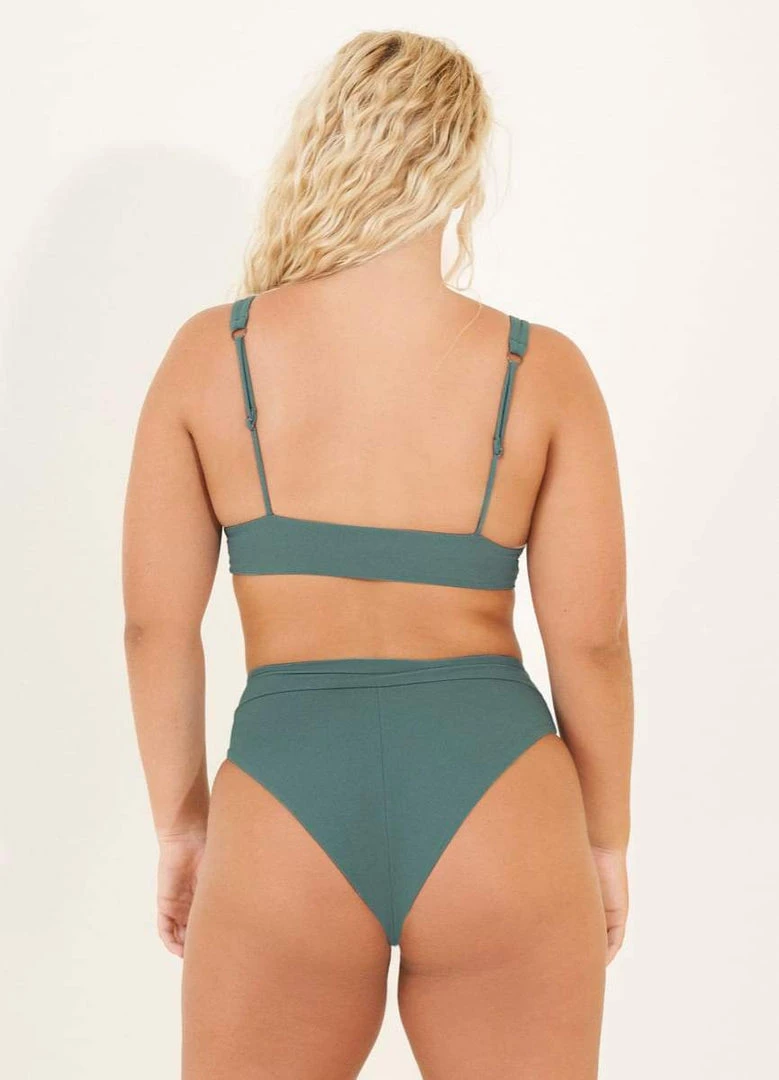 Maaji Eucalyptus Green Suzy Q High Rise/High Leg Bikini Bottom Swim