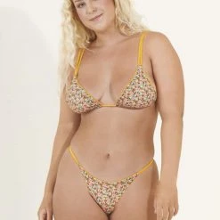 Maaji Sunflower Camellia Sliding Triangle Bikini Top Swim