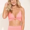 Maaji Coral Peony Shine Long Line Triangle Bikini Top Swim