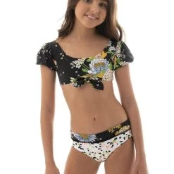 Maaji Black Bouquete Nights Girls Bikini Set