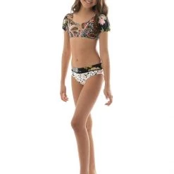 Maaji Black Bouquete Nights Girls Bikini Set