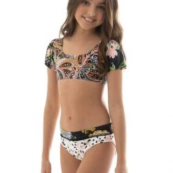 Maaji Black Bouquete Nights Girls Bikini Set