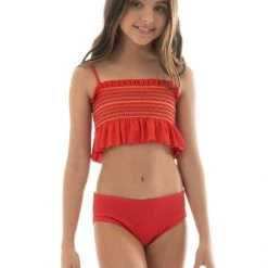 Maaji Red Camelia Fiesta Girls Bikini Set