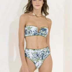 Maaji Olive Green Suzy Q High Rise/High Leg Bikini Bottom Swim