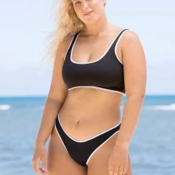 Swim Maaji Black Tulip Kiss Sporty Bralette Bikini Top