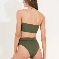 Maaji Pine Green Whitney High Rise/High Leg Bikini Bottom Swim