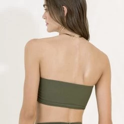 Maaji Pine Green Tiffany Strapless Bandeau Bikini Top Swim
