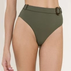 Maaji Pine Green Whitney High Rise/High Leg Bikini Bottom Swim