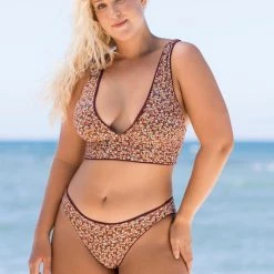 Swim Maaji Pinot Red Patricia Long Line Triangle Bikini Top