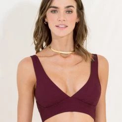 Swim Maaji Pinot Red Patricia Long Line Triangle Bikini Top
