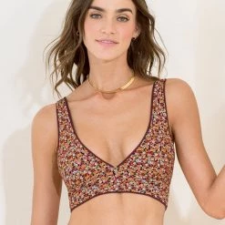 Swim Maaji Pinot Red Patricia Long Line Triangle Bikini Top
