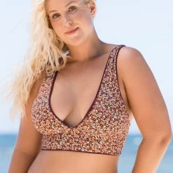 Swim Maaji Pinot Red Patricia Long Line Triangle Bikini Top