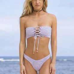 Maaji Lavander Daphne Puff Sleeve Bikini Top Swim