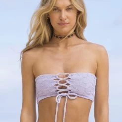 Maaji Lavander Daphne Puff Sleeve Bikini Top Swim